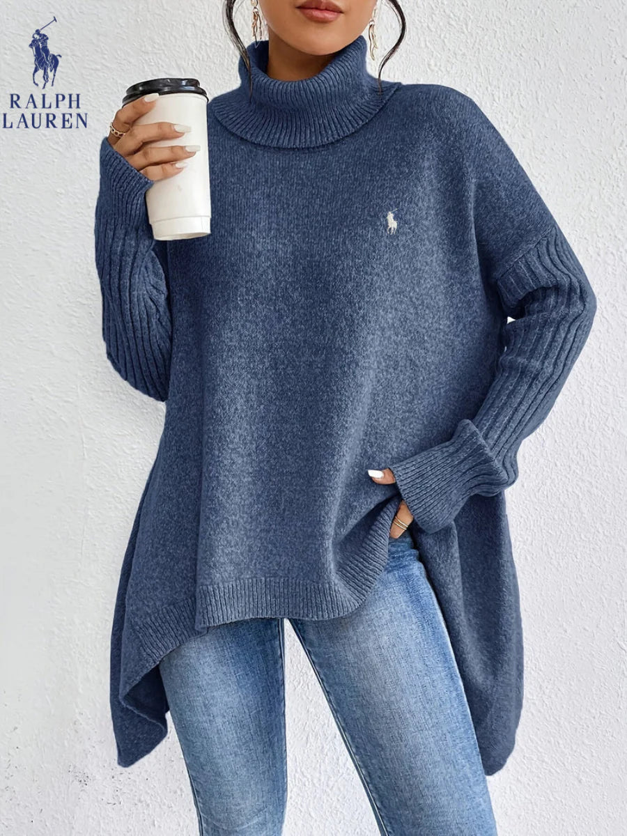 RL - Women's Elegant Oversized Turtleneck Knit Sweater