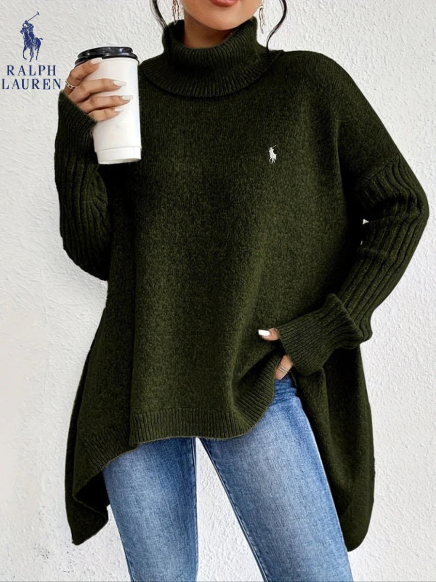 RL - Women's Elegant Oversized Turtleneck Knit Sweater