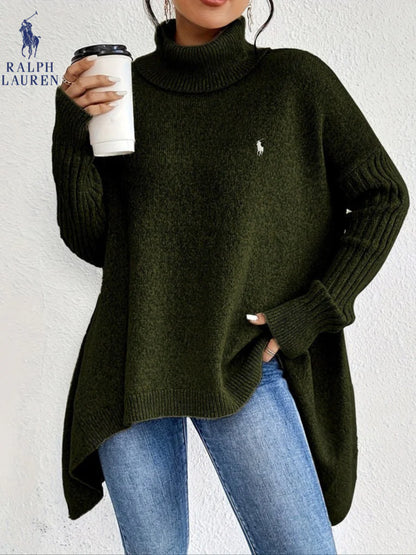 RL - Women's Elegant Oversized Turtleneck Knit Sweater