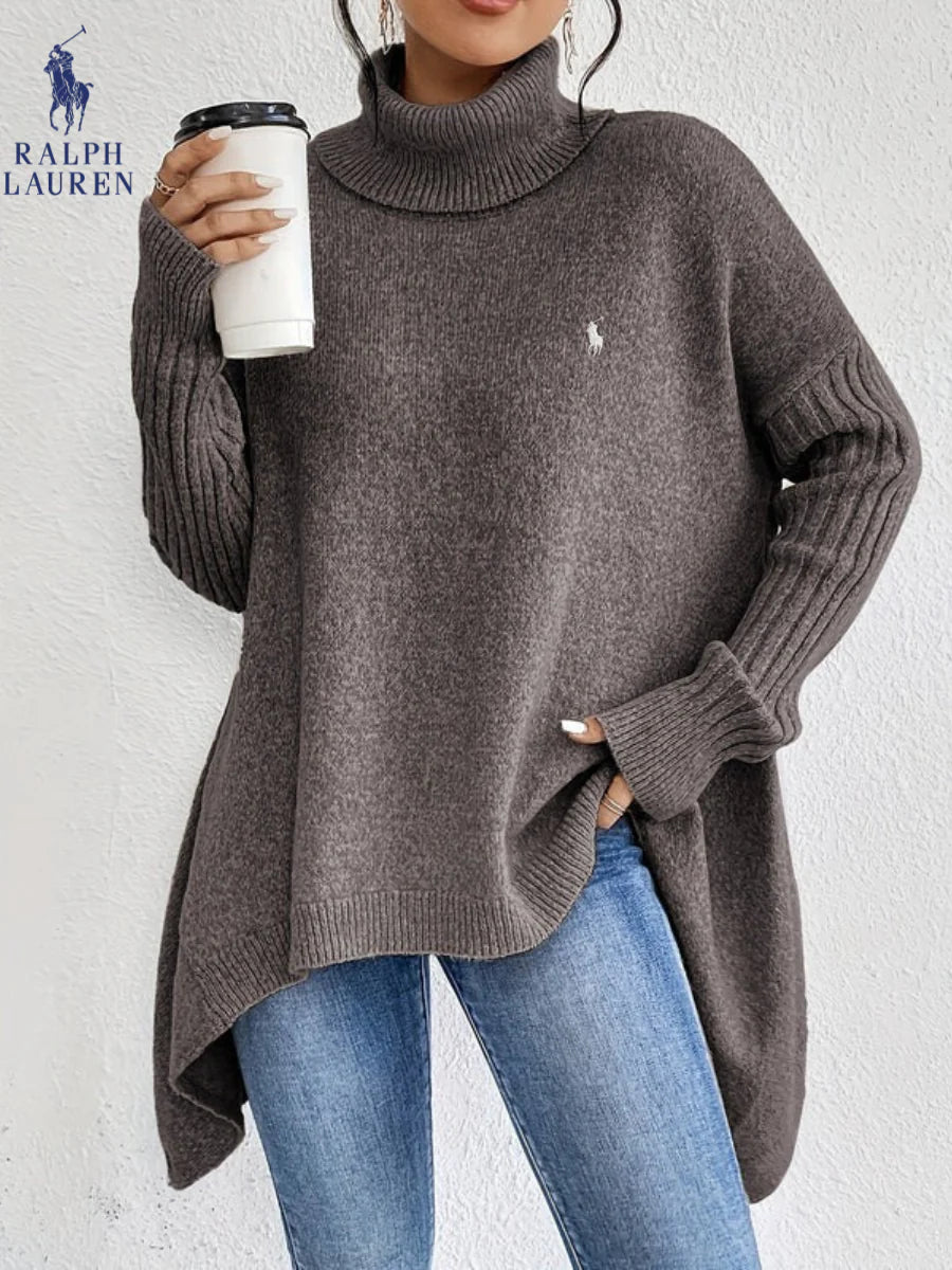RL - Women's Elegant Oversized Turtleneck Knit Sweater
