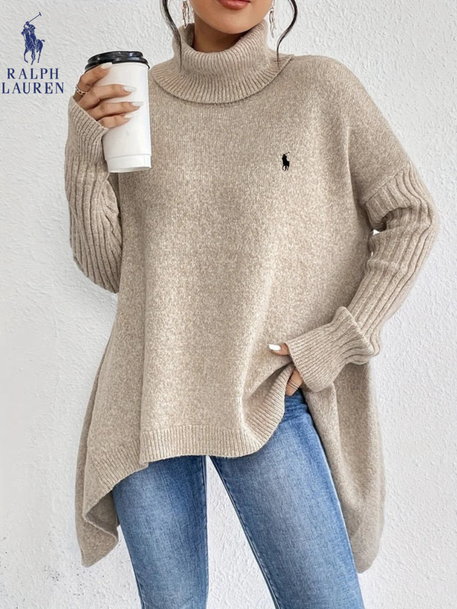 RL - Women's Elegant Oversized Turtleneck Knit Sweater